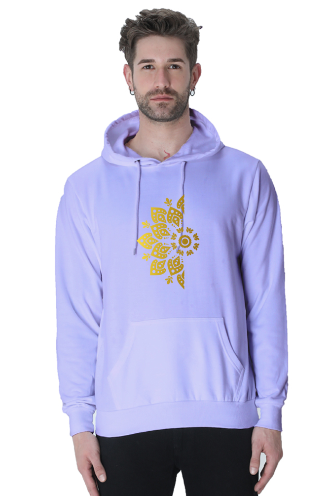 Gold Mandala Unisex Casual Hoodie Lavender