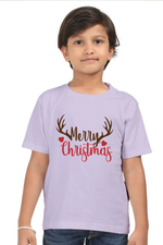 Merry Christmas Kid's Half Sleeve T-Shirt Lavender