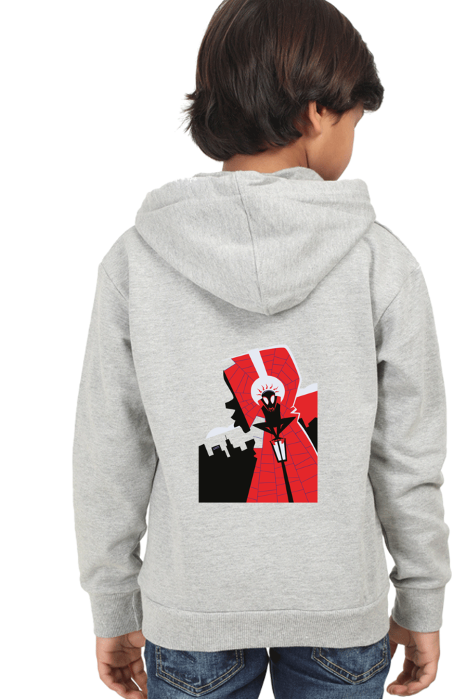 Spider Kids Hoodie Grey Melange