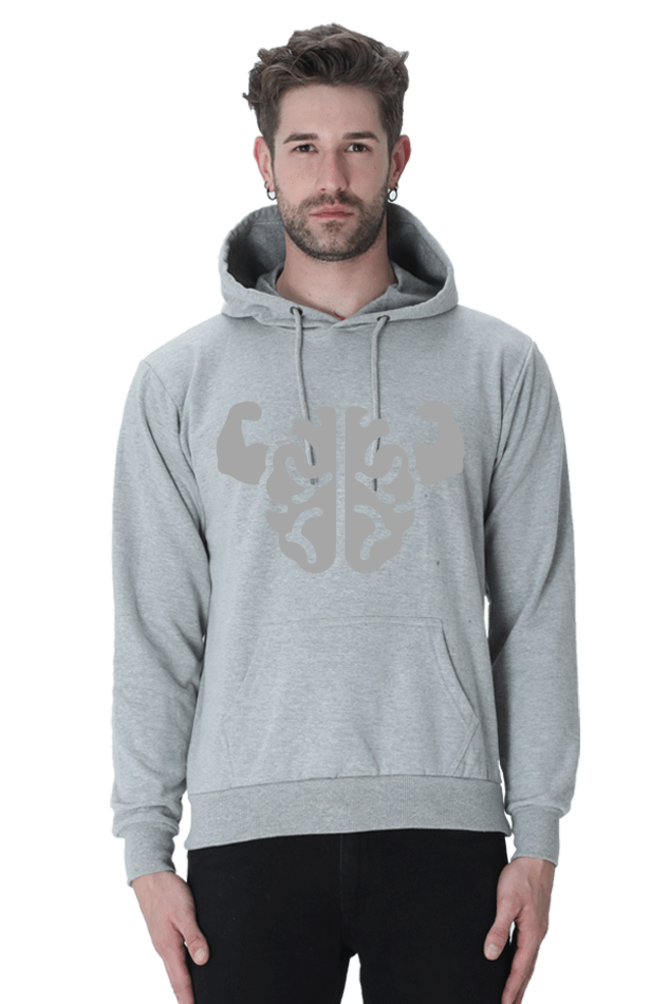 Brain power Unisex Casual Hoodie Grey Melange