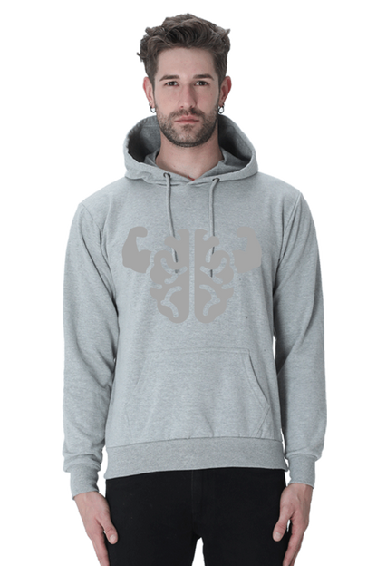 Brain power Unisex Casual Hoodie Grey Melange