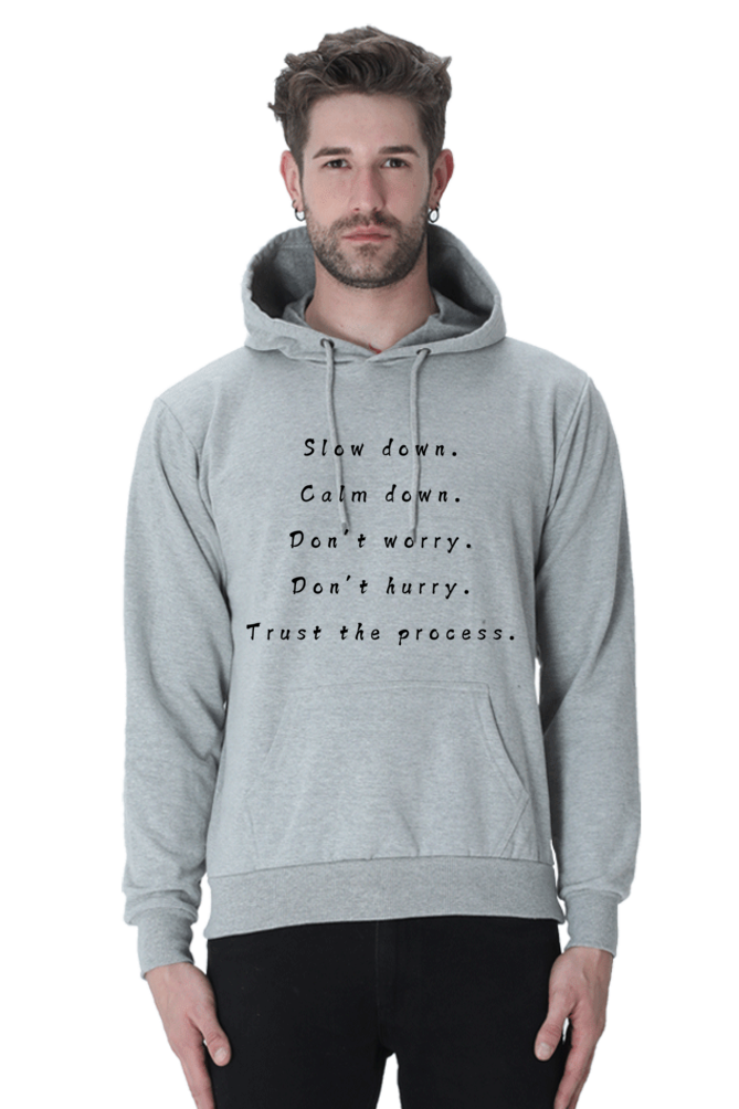 Trust the Process Unisex Casual Hoodie Grey Melange