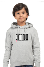 Gratitude Kids Hoodie Grey Melange