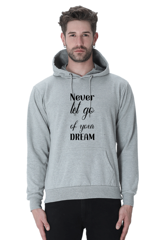 Never let go Unisex Casual Hoodie Grey Melange