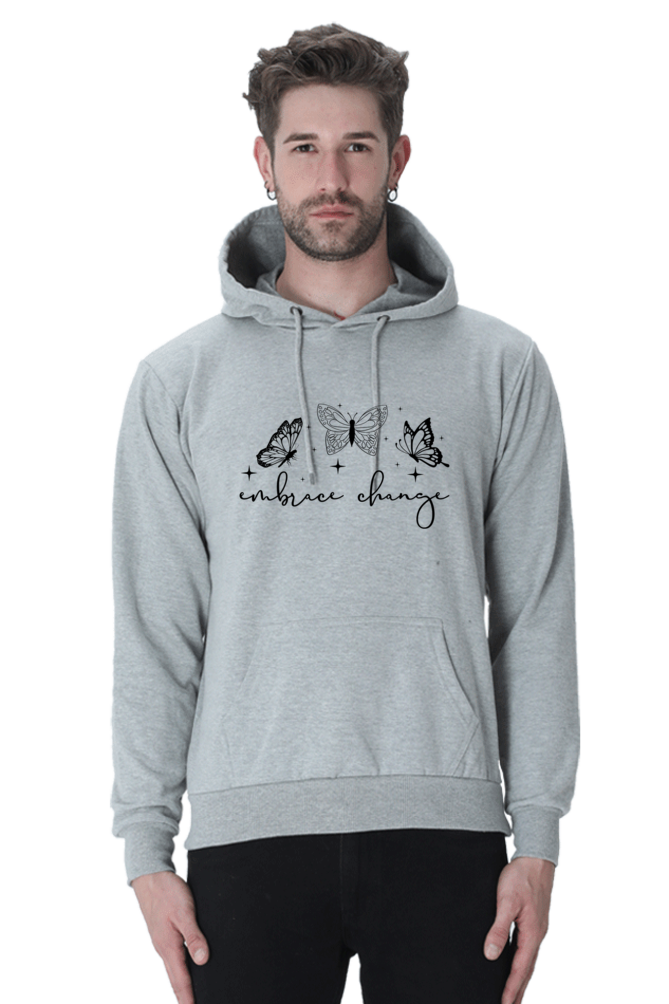 Embrace Change Casual Hoodie Grey Melange