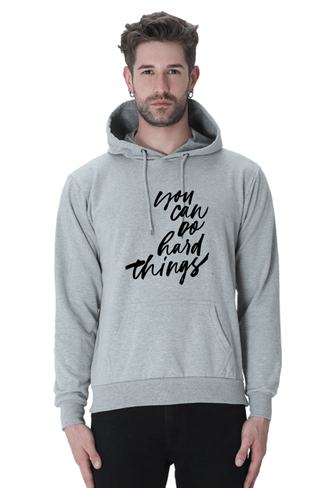 You can do Hard things Unisex Casual Hoodie Grey Melange