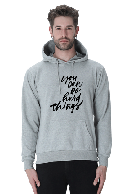 You can do Hard things Unisex Casual Hoodie Grey Melange