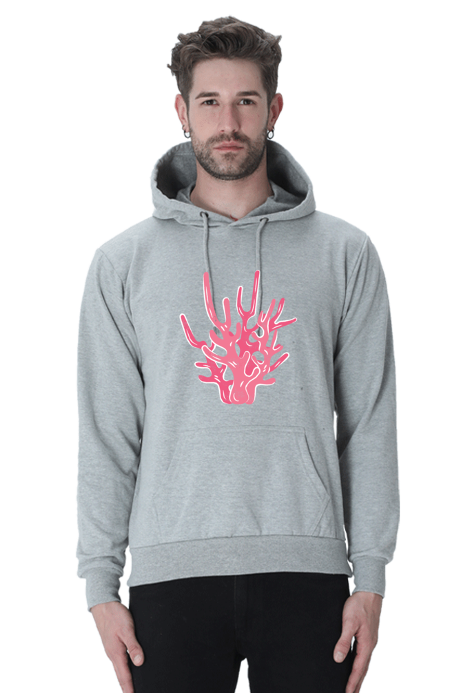 Coral Casual Hoodie Grey Melange