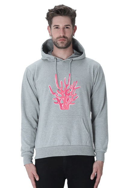 Coral Casual Hoodie Grey Melange