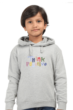 Think Positive Kids Hoodie Grey Melange