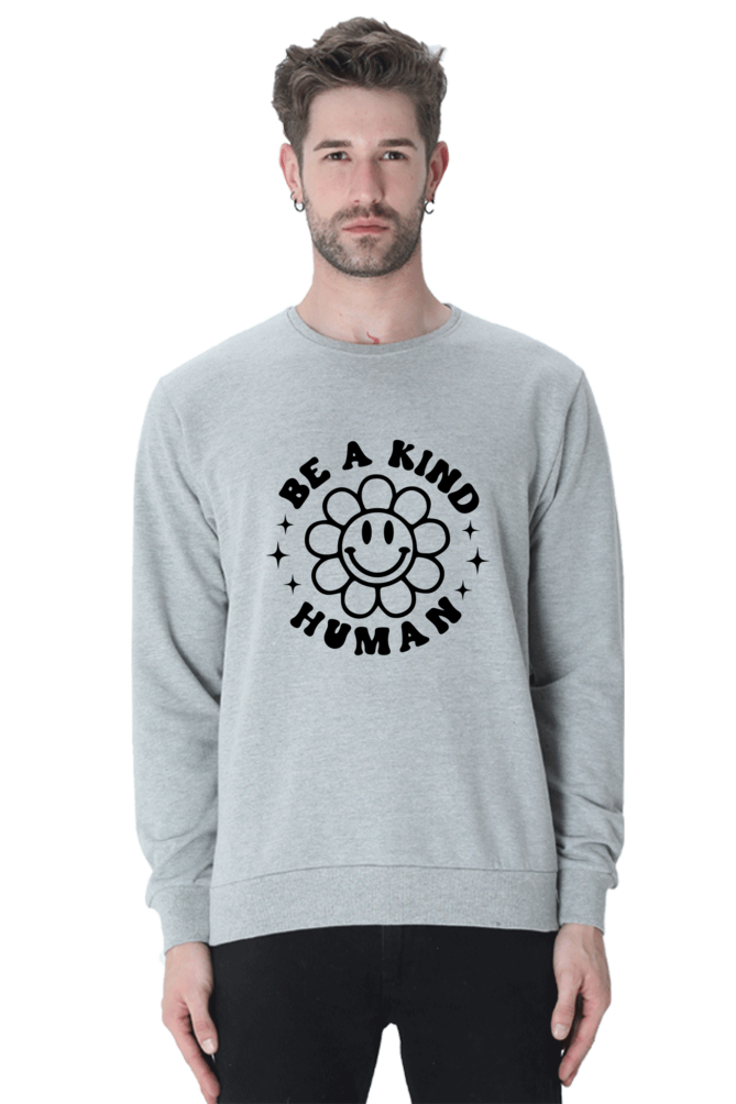 Be a Kind Human Casual Sweatshirt Grey Melange