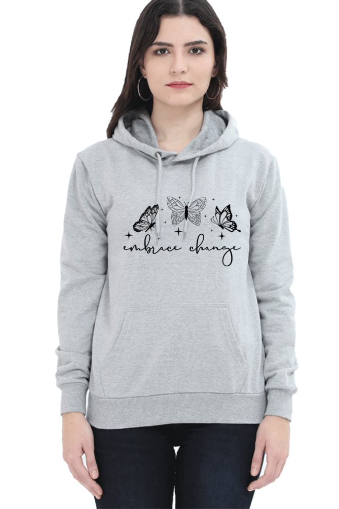 Embrace Change Casual Hoodie Grey Melange