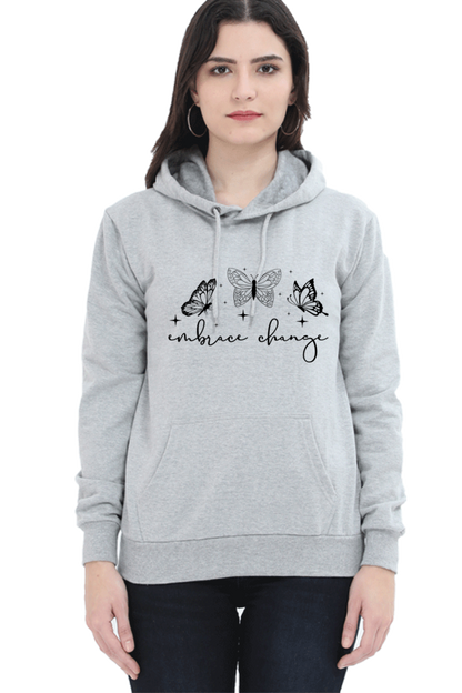 Embrace Change Casual Hoodie Grey Melange