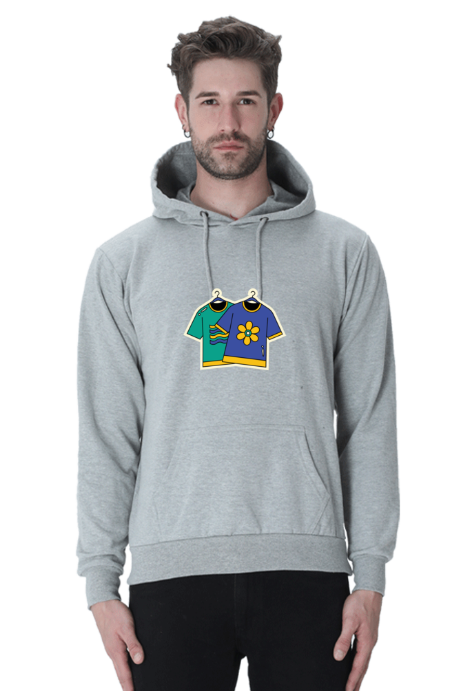 Twins Unisex Casual Hoodie Grey Melange