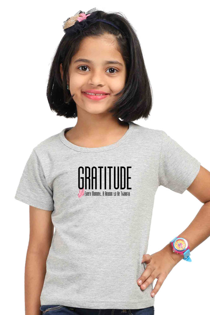 Gratitude Kids T-Shirt Grey Melange