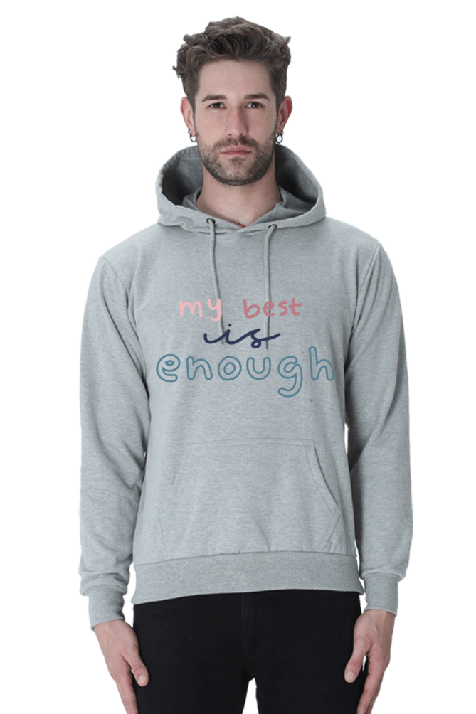 My Best is enough Unisex Casual Hoodie Grey Melange