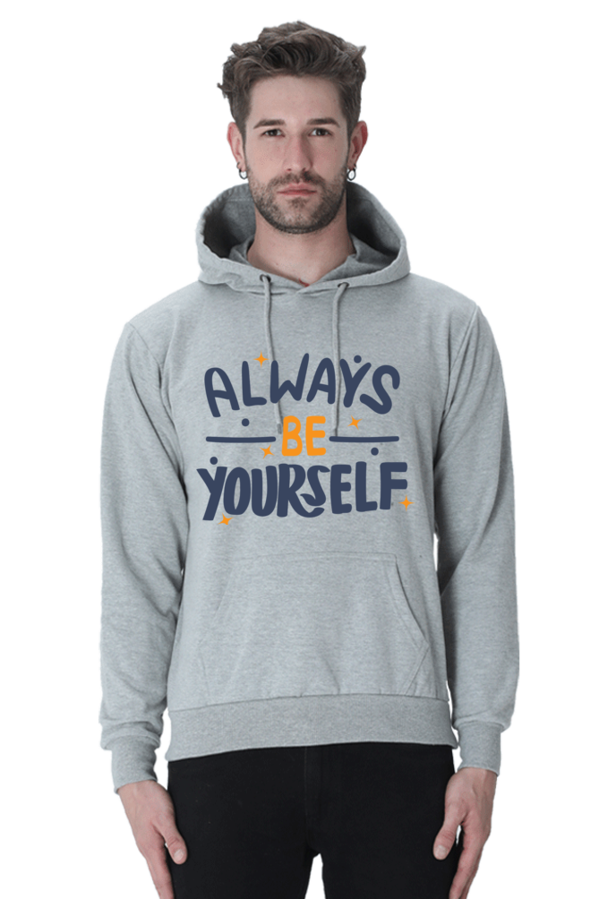 Always be yourself Casual Hoodie Grey Melange