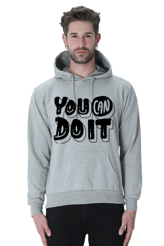 You can Unisex Casual Hoodie Grey Melange