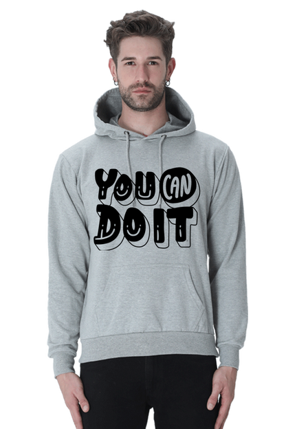 You can Unisex Casual Hoodie Grey Melange