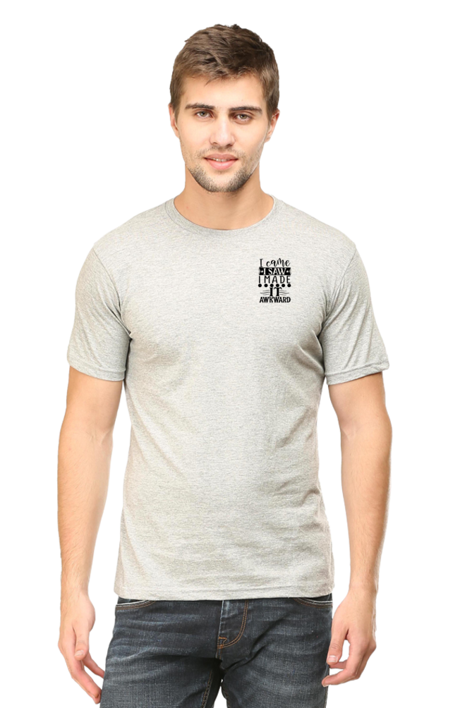 Awkward Half Sleeve T-Shirt Grey Melange