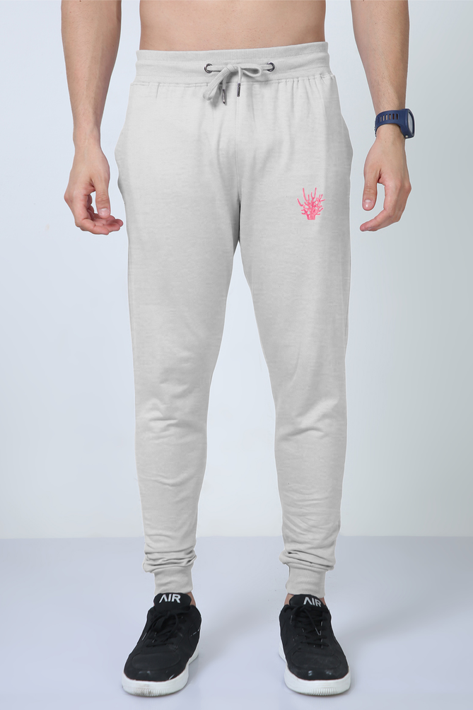 Coral Unisex Joggers Grey Melange