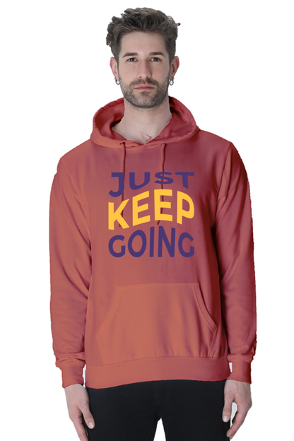 Just Keep Going Unisex Casual Hoodie Coral