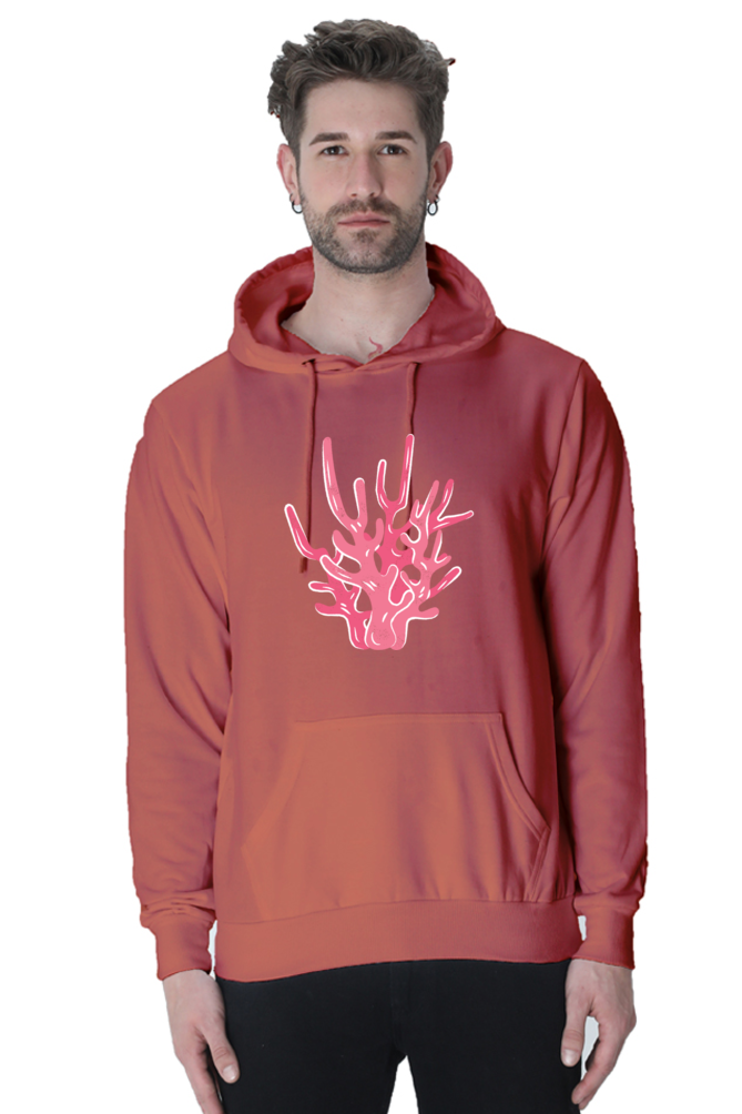 Coral Unisex Casual Hoodie Coral