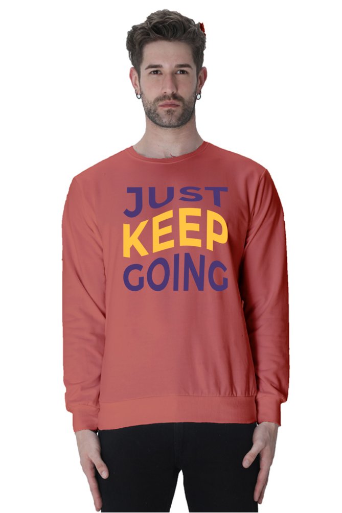 Just Keep going Unisex Casual Sweatshirt Coral