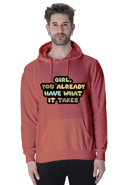 Girl Unisex Casual Hoodie Coral