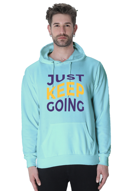 Just Keep Going Unisex Casual Hoodie Mint