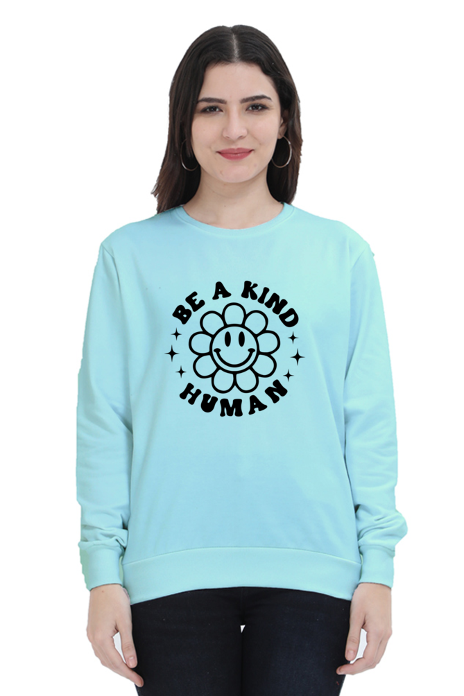 Be a Kind Human Casual Sweatshirt Mint