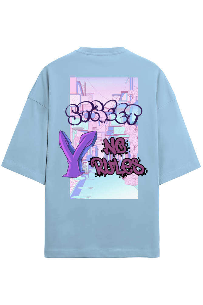 YNo Rules Terry Oversized T-Shirt Baby Blue