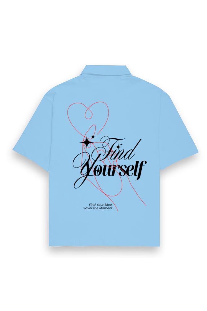 Find Oversized Cotton Shirt Baby Blue