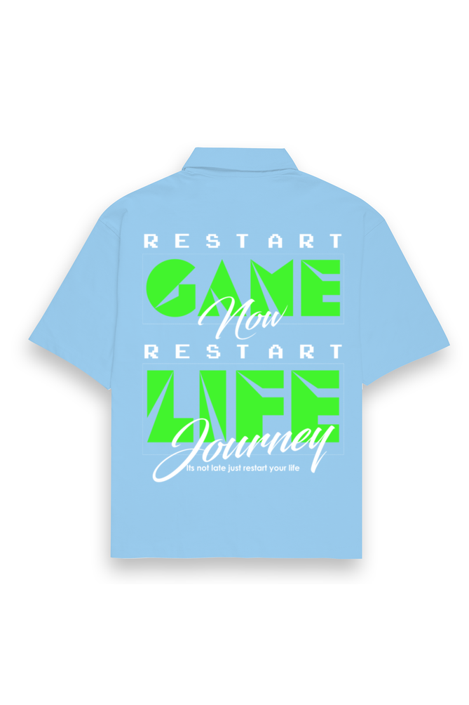 Restart Oversized Shirt Baby Blue