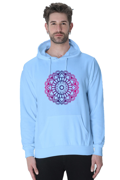 Purple Mandala Casual Hoodie Baby Blue