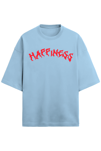 Happiness Unisex Terry Oversized T-Shirts Baby Blue