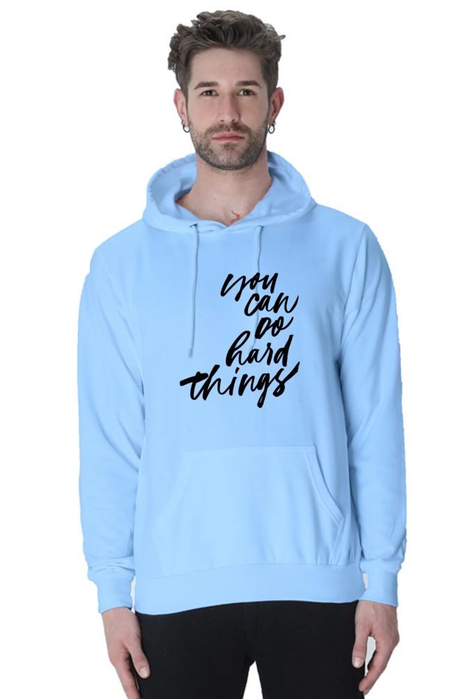 You can do Hard things Unisex Casual Hoodie Baby Blue