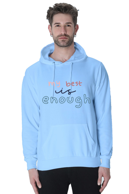 My Best is enough Unisex Casual Hoodie Baby Blue