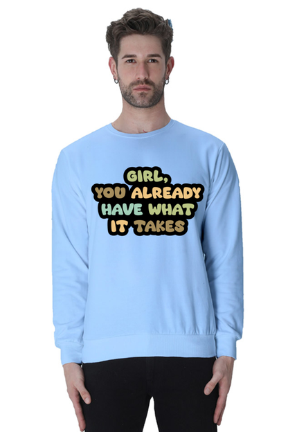 Girl Unisex Casual Sweatshirt Baby Blue