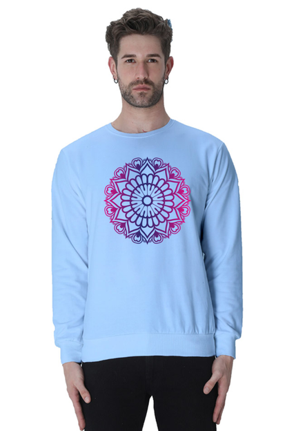 Mandala Unisex Casual Sweatshirt Baby Blue