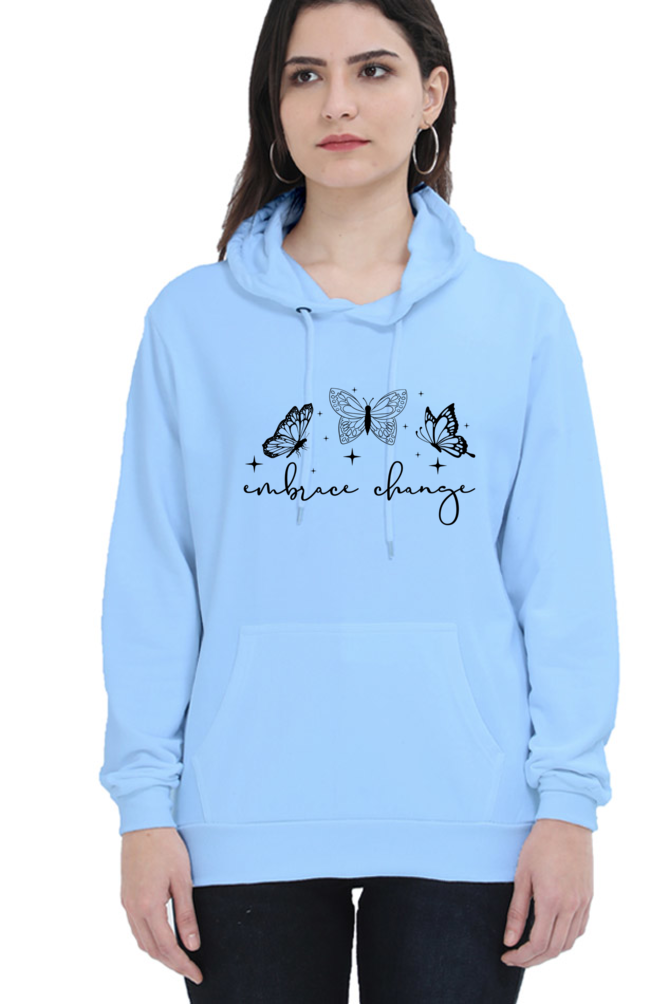 Embrace Change Casual Hoodie Baby Blue