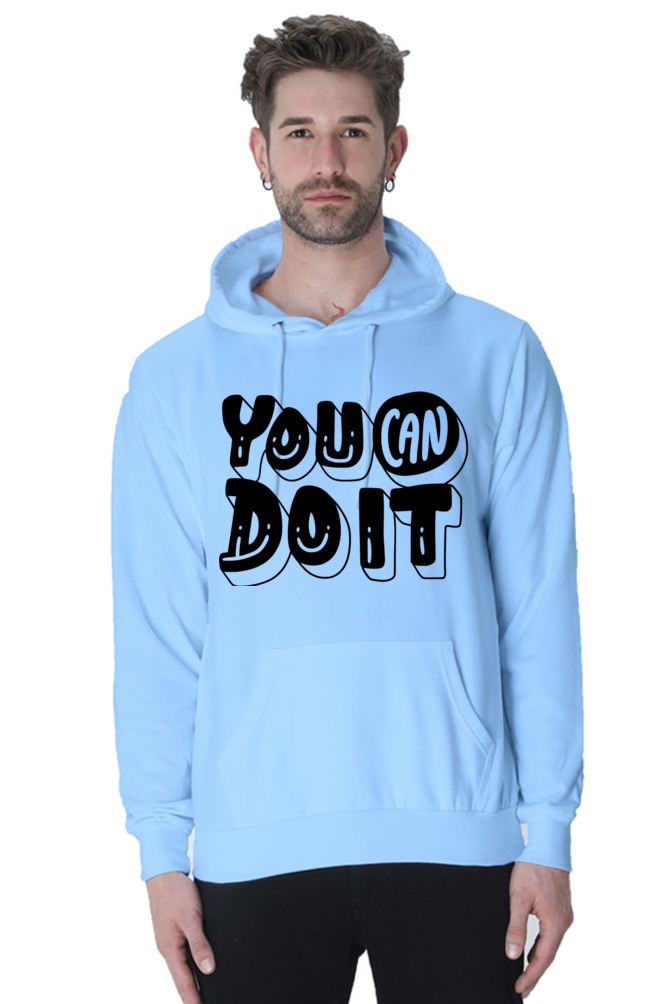 You can do it Casual Hoodie Baby Blue