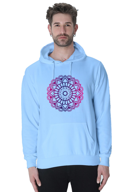 Purple Mandala Unisex Casual Hoodie Baby Blue