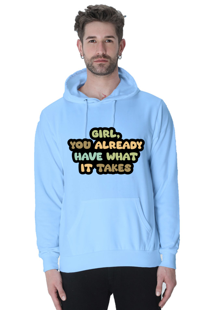 Girl Unisex Casual Hoodie Baby Blue