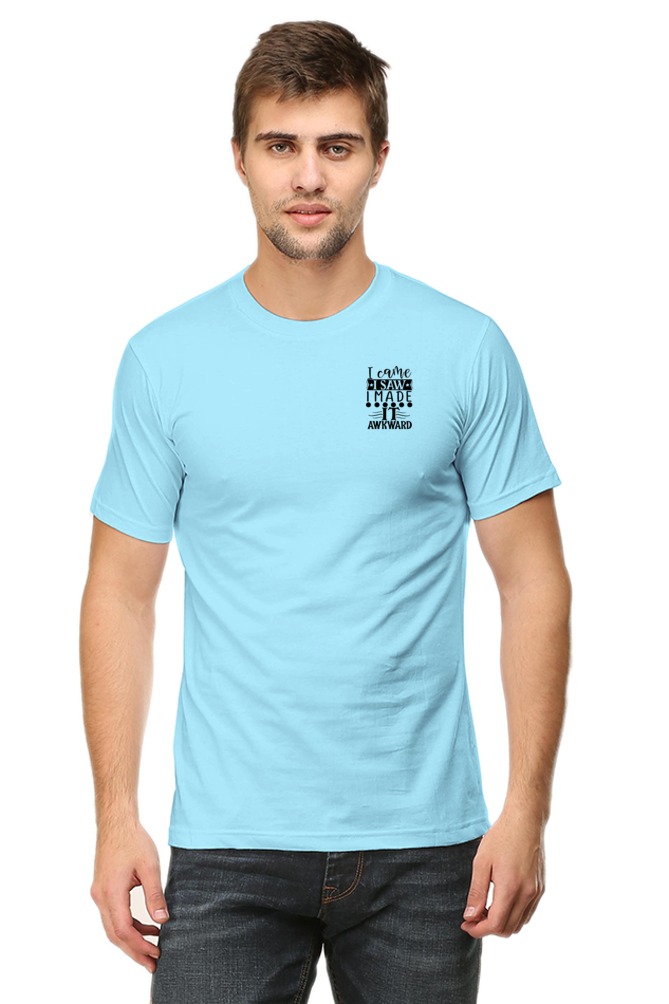 Awkward Half Sleeve T-Shirt Baby Blue