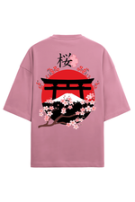 Sakura Terry Oversized T-Shirt Flamingo