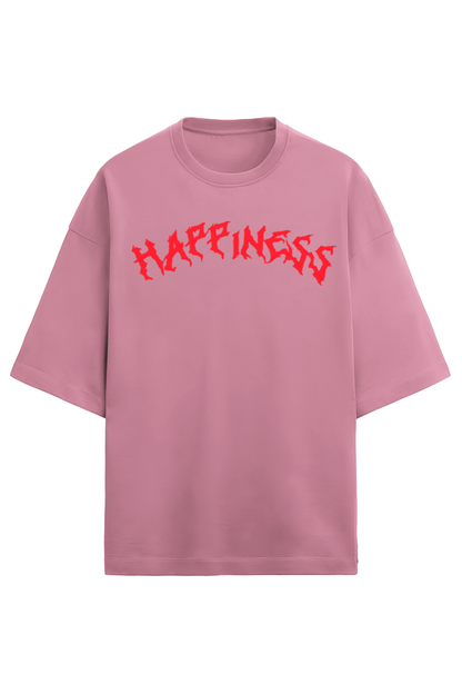 Happiness Unisex Terry Oversized T-Shirts Flamingo