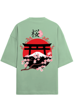 Sakura Terry Oversized T-Shirt Jade