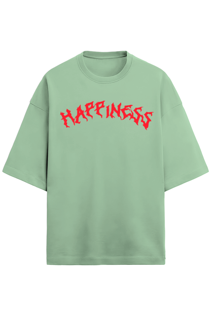 Happiness Unisex Terry Oversized T-Shirts Jade