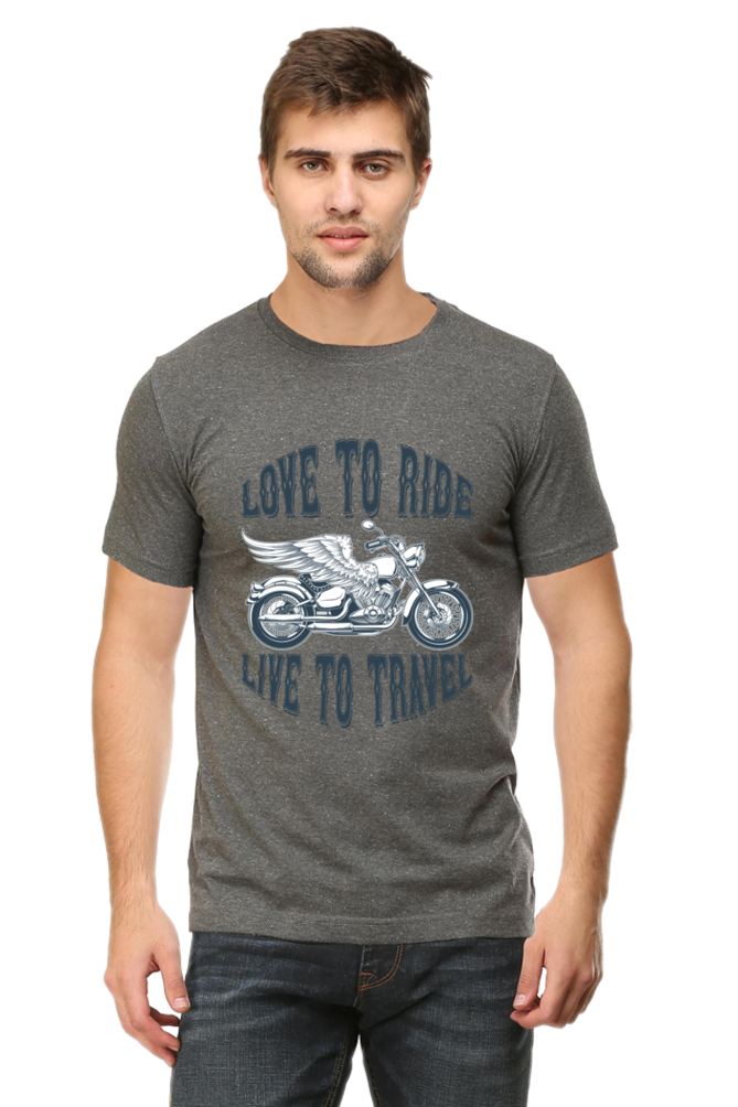 Love to Ride Half Sleeve T-Shirt Charcoal Melange